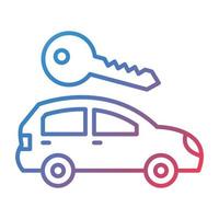 Rent Car Line Gradient Icon vector