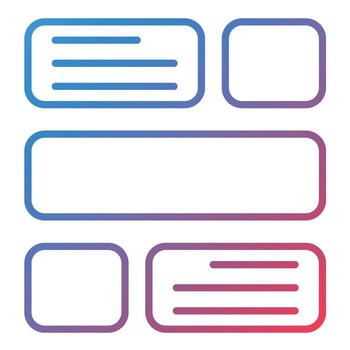 icono de degradado de línea de diseño de sitio web vector