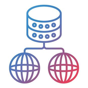 World Data Line Gradient Icon vector
