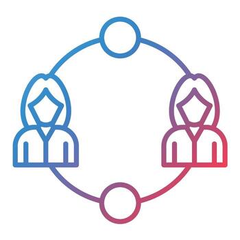 Team Network Line Gradient Icon vector