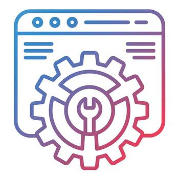 icono de gradiente de línea de optimización web vector