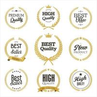 Collection of best seller high and premium quality icon design with laurel wreath logo isolated on white background vector