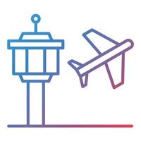 icono de gradiente de línea de aeropuerto vector