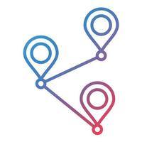 Route Map Line Gradient Icon vector
