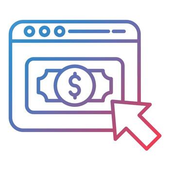 Pay Per Click Line Gradient Icon vector