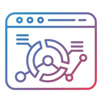 Web Analytics Line Gradient Icon vector