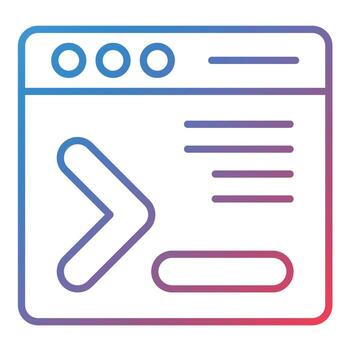 icono de gradiente de línea de línea de comando vector