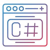 C Sharp Line Gradient Icon vector