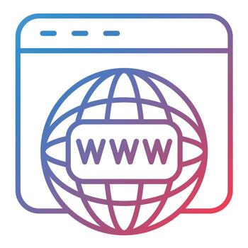 Page Address Line Gradient Icon vector