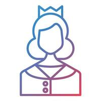 icono de degradado de línea de princesa vector