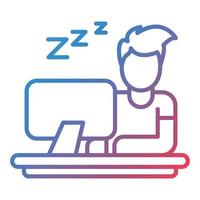 Lazy Work Line Gradient Icon vector