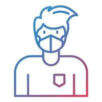 Man Wearing Mask Line Gradient Icon vector