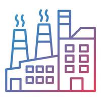 Factory Pollution Line Gradient Icon vector