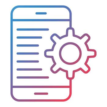 icono de gradiente de línea de configuración de aplicación vector