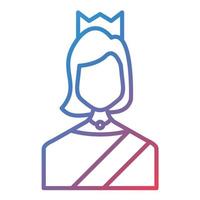 Queen Line Gradient Icon vector