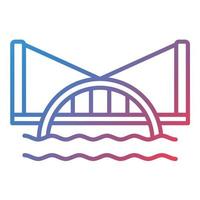 icono de gradiente de línea de puente de agua vector