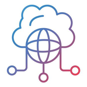 Cloud Network Line Gradient Icon vector