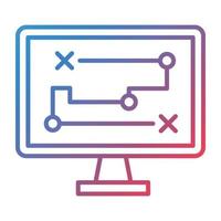 icono de gradiente de línea de estrategia digital vector