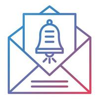 icono de gradiente de línea de notificación de correo electrónico vector