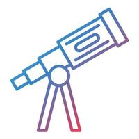 icono de degradado de línea de telescopio vector