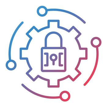 Security Settings Line Gradient Icon vector