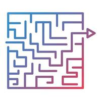 Maze Solution Line Gradient Icon vector