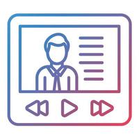 Video Lecture Line Gradient Icon vector