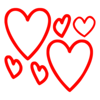 contorno de forma de corazones sobre fondo transparente png