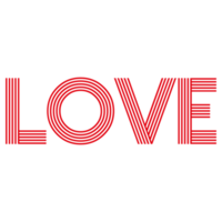 Love Lettering Typography on Transparent Background png