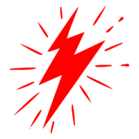 Lightening Thunder Electric Sign on Transparent Background png