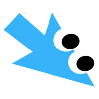 Funny cursor with eyes on Transparent Background png