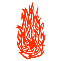 silhouette de flamme dessinée à la main sur fond transparent png