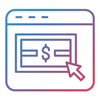 Pay Per Click Line Gradient Icon vector