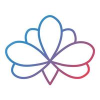Lotus Line Gradient Icon vector