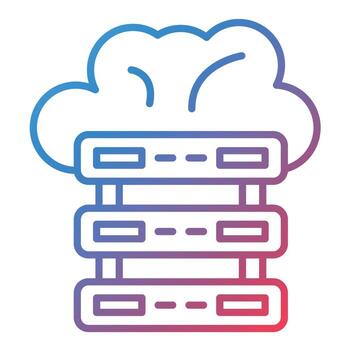 Cloud Database Line Gradient Icon vector