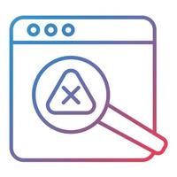 Not Found Error Line Gradient Icon vector
