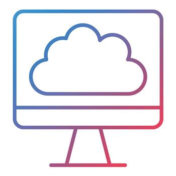 icono de gradiente de línea de computadora vector