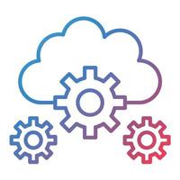 Cloud Setting Line Gradient Icon vector