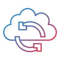 Cloud Sync Line Gradient Icon vector
