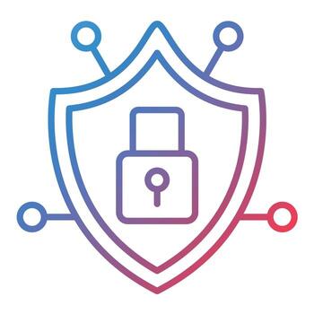 Security Network Line Gradient Icon vector