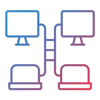 System Netowrk Line Gradient Icon vector