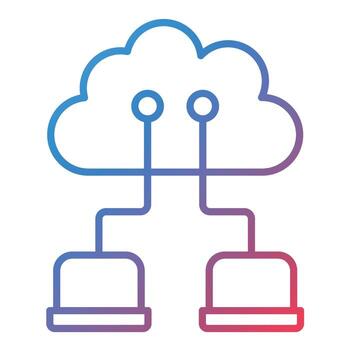 Cloud Network Line Gradient Icon vector