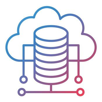 Cloud Database Line Gradient Icon vector