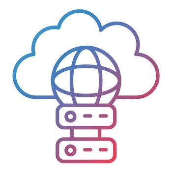 Cloud Hosting Line Gradient Icon vector