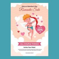 Romantic Sale Poster Template vector