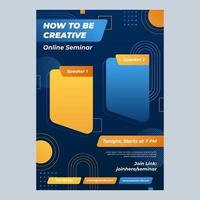 Minimal Modern Seminar Poster Template vector