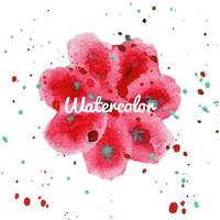 Pink flower splash watercolor hand drawn background vector