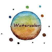 Multicolor watercolor hand drawn circles vector background