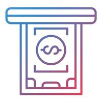 Cash Withdrawal Line Gradient Icon vector