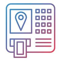ATM Location Line Gradient Icon vector